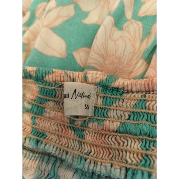 Tiare Hawaii Floral Maxi Dress Open Back Smocked Waist Beach - Picture 12 of 12